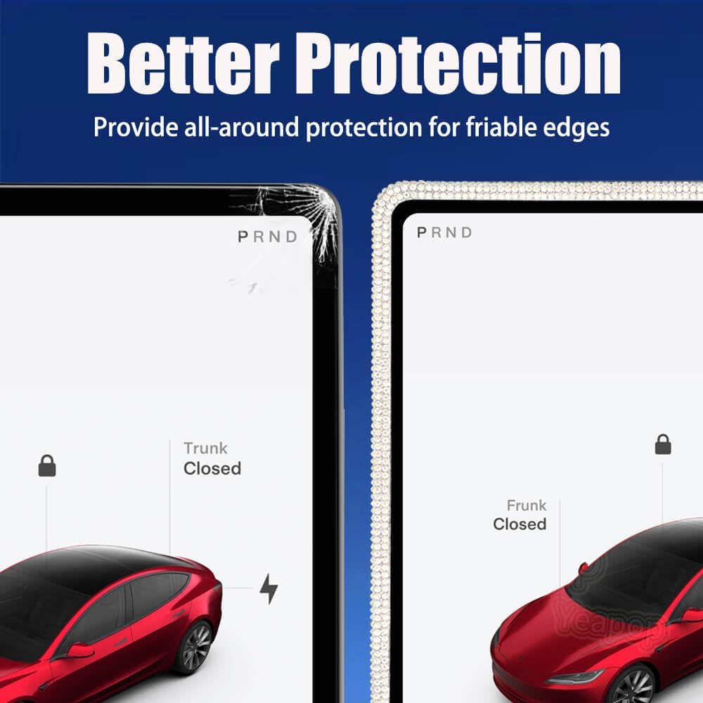 Bling Bling Rhinstones 15.4" Screen Protector for Model 3 (2024+, all trims), Model Y (Mar 2025–Dec 2025, all trims) and Model Y (2026+, Standard).