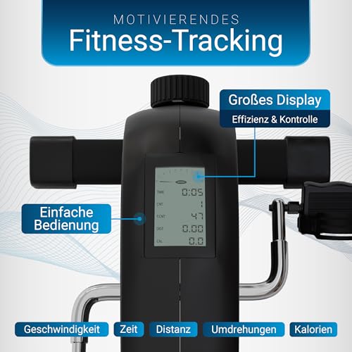 Juskys Pedaltrainer Sportivo - leiser Heimtrainer, Fitnessgerät, Senioren, Armtrainer, Beintrainer, Mini Fahrrad für Zuhause