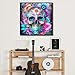 igoodom Diamond Art Kits for Adults, Sugar Skull Diamond Painting Kit, Full Drill Round Skull Flower Diamond Art Kits, DIY Gem Art and Crafts for Home Wall Decor Gift 13.78x13.78inch