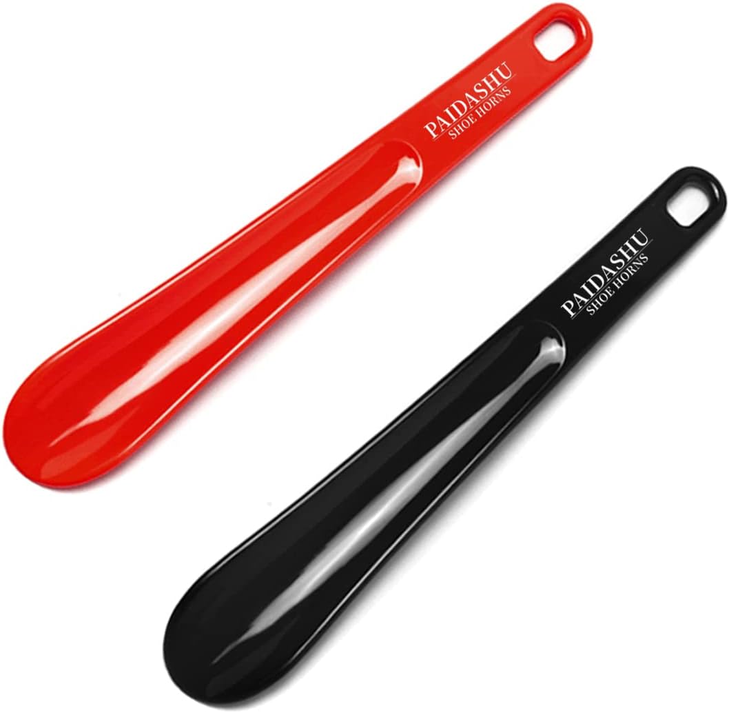 Shoe Horn 2 Pcs Plastic Shoe Horn 19/26cm, Smooth surface, with hanging holes, easy to carry.Fit for men, women, kids and seniors