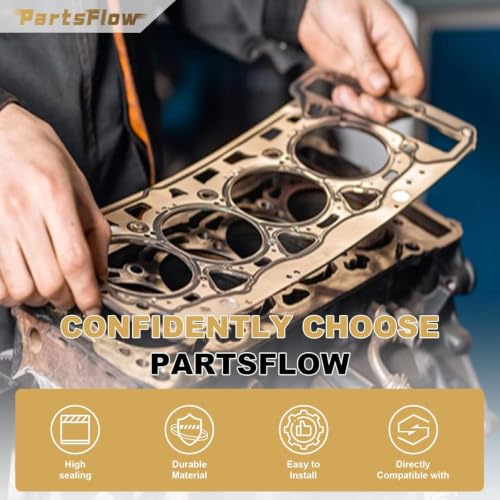 Image of Partsflow 2X Engine Intake Manifold Gasket Set V8 6.0 Diesel | Compatible With Ford E350 E450 Excursion F250 F350 Super Duty F450 F550