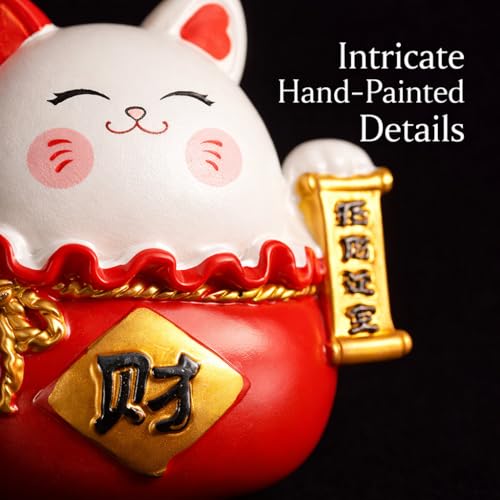Imán decorativo gato de la suerte japonés de resina miniatura 3