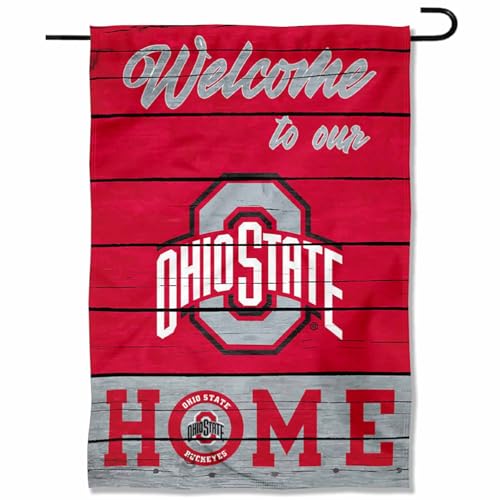 Ohio State Buckeyes Welcome To Our Home Double Sided Garden Yard Flag