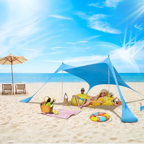 Miniatura 3 de Night Cat Tienda De Playa Lycra Carpas Para Playa Refugio Protección Uv Upf50 Con Anclas De Bolsa De Arena Para Picnic En La Playa Pesca Camping