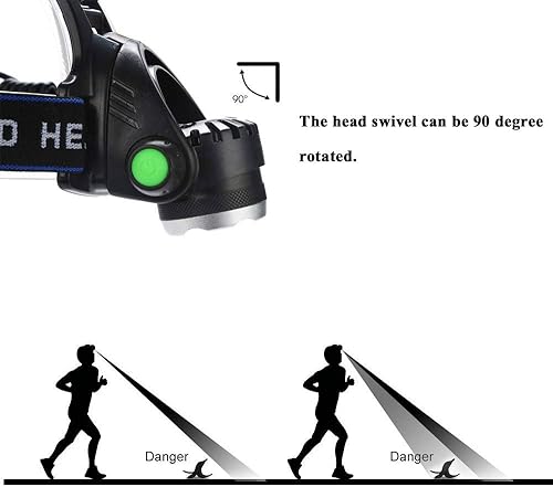 Miniatura 8 de WINDFIRE Faro de caza de luz roja de alto lúmenes, luz LED súper brillante con zoom, sensor de movimiento, faro recargable, perfecto para