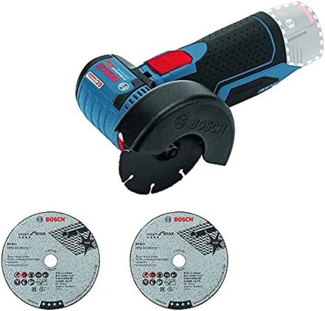 Bosch Professional 06019F2000 System GWS 12 V-76 Cordless Angle Grinder (Three Cutting, Disc Diameter: 76 mm, Excluding Rechargeable Batteries and Charger, in Cardboard Box), 1 W