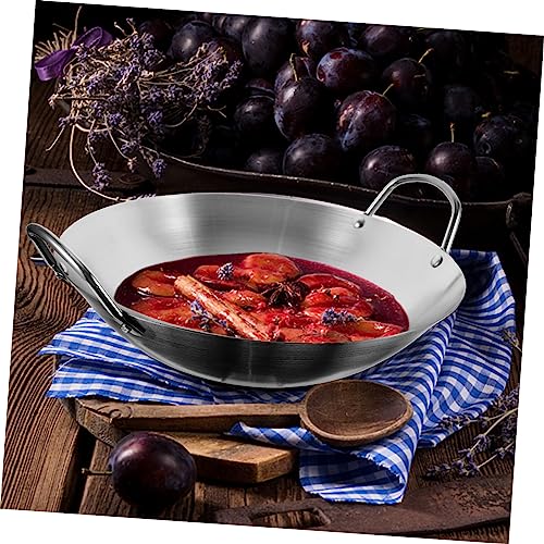 Wok de acero inoxidable con doble asa y fondo reforzado miniatura 6