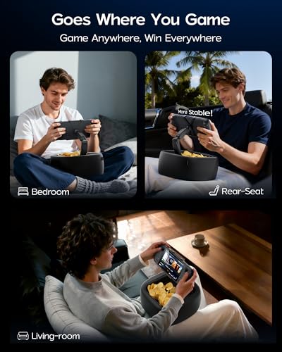 Image of LULULOOK Gaming Pillow Stand for Steam Deck OLED & LCD & 4.7-14.6 inch Tablet, Zero Gravity Kindle Pillow Stand with Storage Bowl for Steam Deck Accessories, Snacks & Small Items, Machine Washable