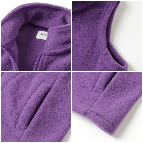 Image of Mud Kingdom Boys Girls Polar Fleece Vest Jacket Ligntweight Plain Vest Full Zipper Sleeveless