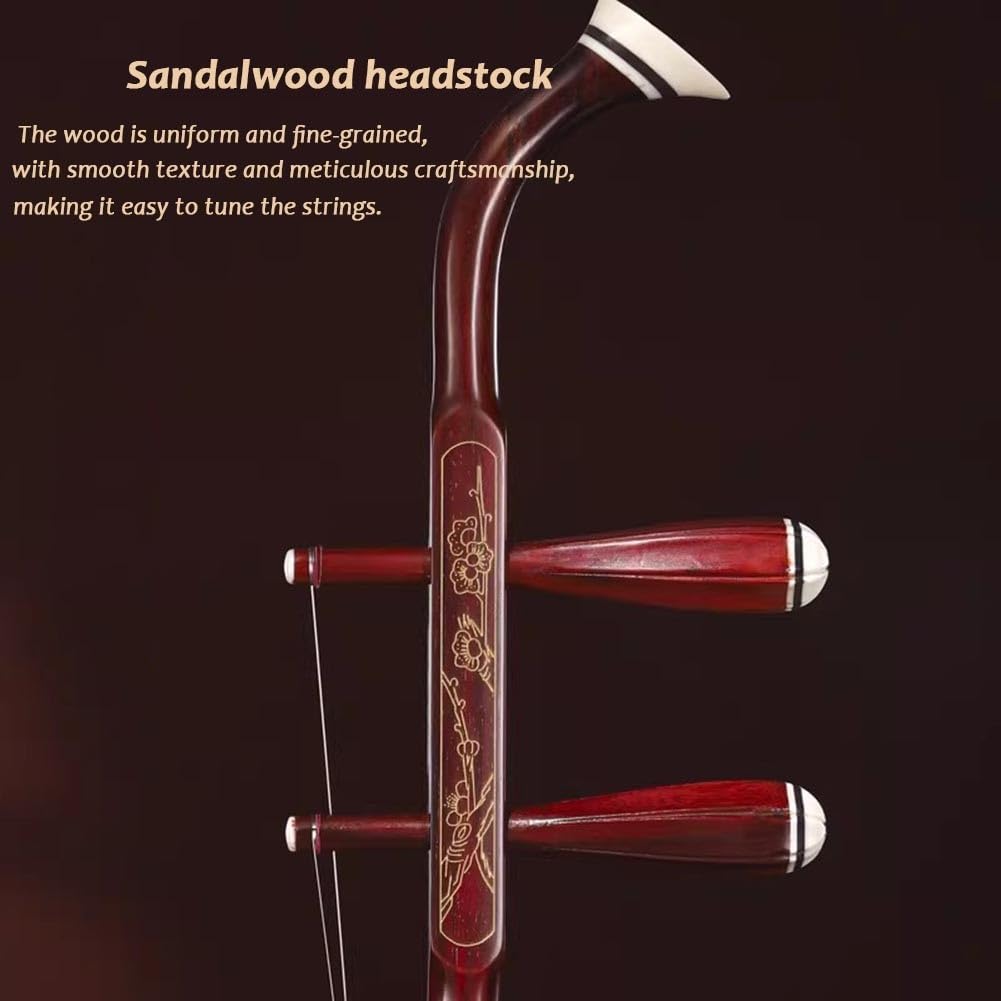 Erhu In Legno Di Palissandro Cinese, Strumento Musicale A Due Corde Simile A Un Violino, Con Accessori Inclusi. Adatto A Musicisti Professionisti.(Red-C)