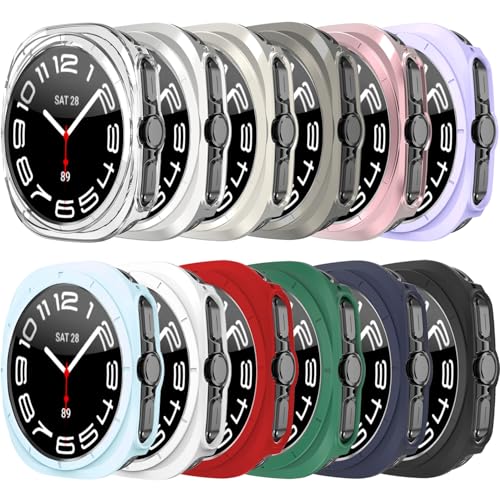 Compatible for Galaxy Watch Ultra 47mm Hard PC Case Resistant Impact Shockproof Protective All-Around Edge Protective Bumper Cover Face for Samsung Galaxy Watch Ultra 47mm (12pack)