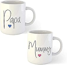 Days Anniversary Gift For Mom And Dad Coffee Mugs Set - 2 Papa And Mummy Quotes Printed White Ceramic Mug Cup Best Gift For Mother On Birthday/Mother'S (B0965Rwp3R) - 330 Ml