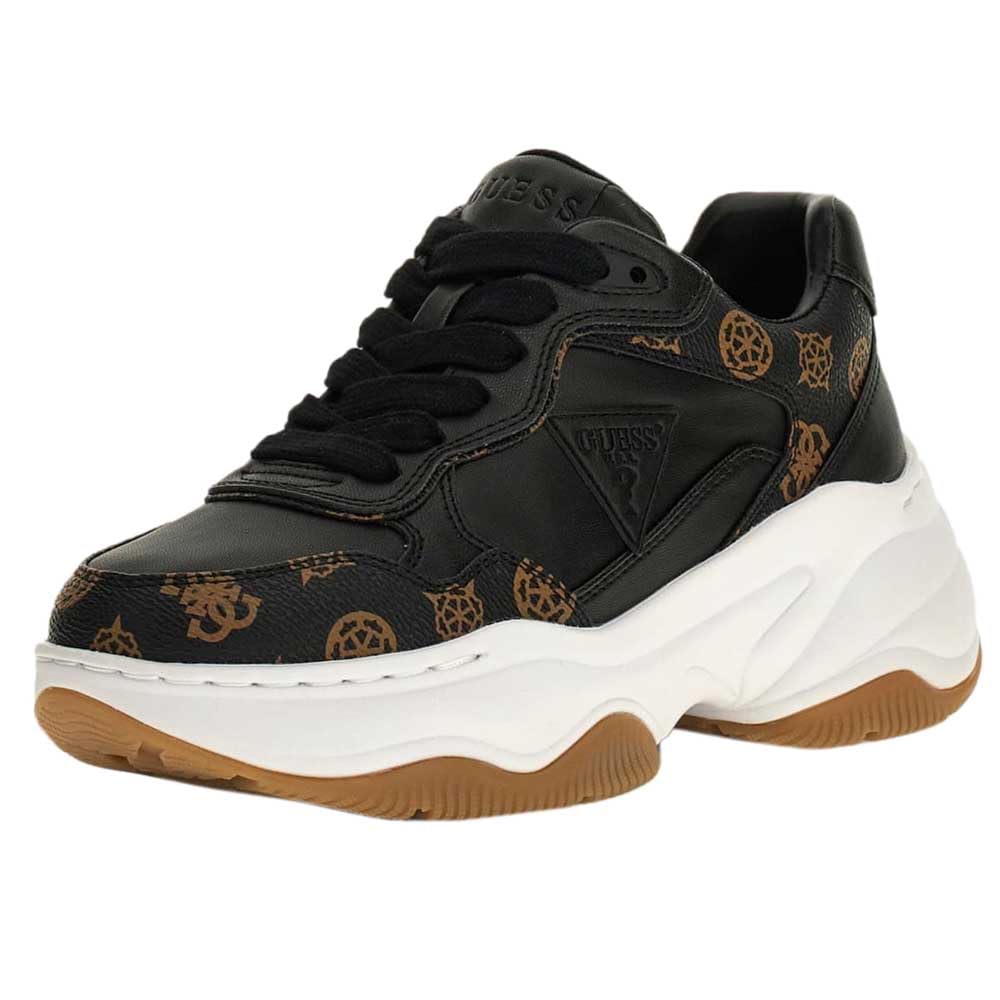 Guess Scarpe Donna Sneaker (Hapyy Embossed Black/Brown D26GU24, Sistema Taglie Calzature Eu, Adulto, Donna, Numero, Media, 39)-image