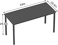 Vista 3 de sogesfurniture Escritorio de computadora de 63 pulgadas, escritorio de oficina de gran tamaño, escritorio de juegos con certificación BIFMA