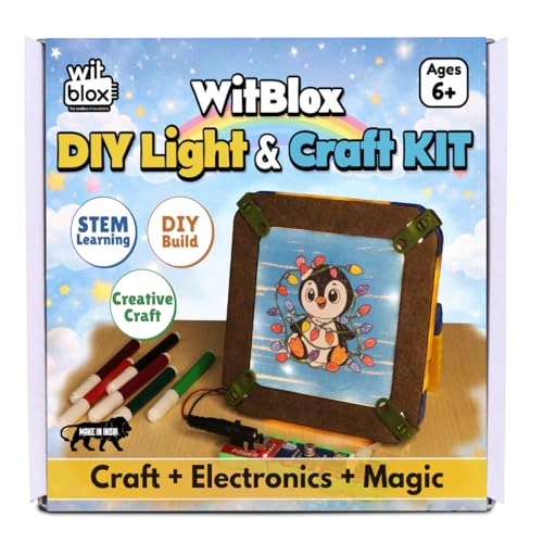 Image of WitBlox DIY STEM Light & Craft Kit for Kids |Build & Light Up Artwork|3 Free Class| Birthday Gift|Electronics| School Science Project |LED Project for Boys & Girls (Age 6+)