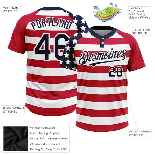Jersey personalizado de softbol para hombres, mujeres y niños con nombre y número bordados, uniforme deportivo de dos botones miniatura 2