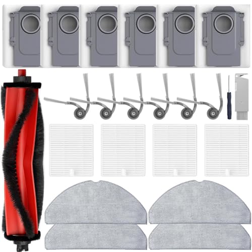 Image of 24 Pcs Accessories Kit for Roborock Q7 M5+,Q7 L5+ Robot Vacuum Cleaner, 1 Main Brush 4 Filters 4 mop Pads 6 Side Brushes 6 dust Bags