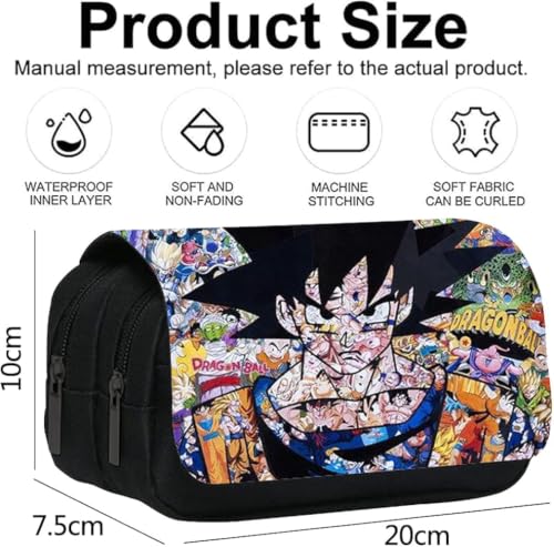 WLStore Trousse Double Compartiment DBZ 4 – Grande Capacité de Rangement, Étui Scolaire avec Motif Éclair, Accessoire pour École, Collège, Lycée et Bureau – vue 5