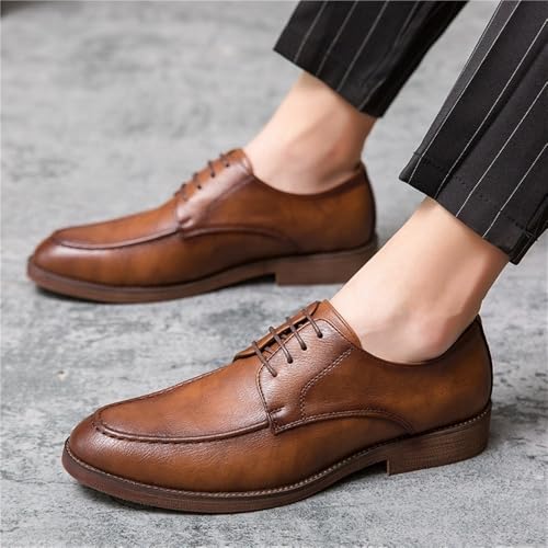 Men's Lace up Leather Oxfords Business Casual Dress Shoes Spring Wedding Groom Formal Shoes2