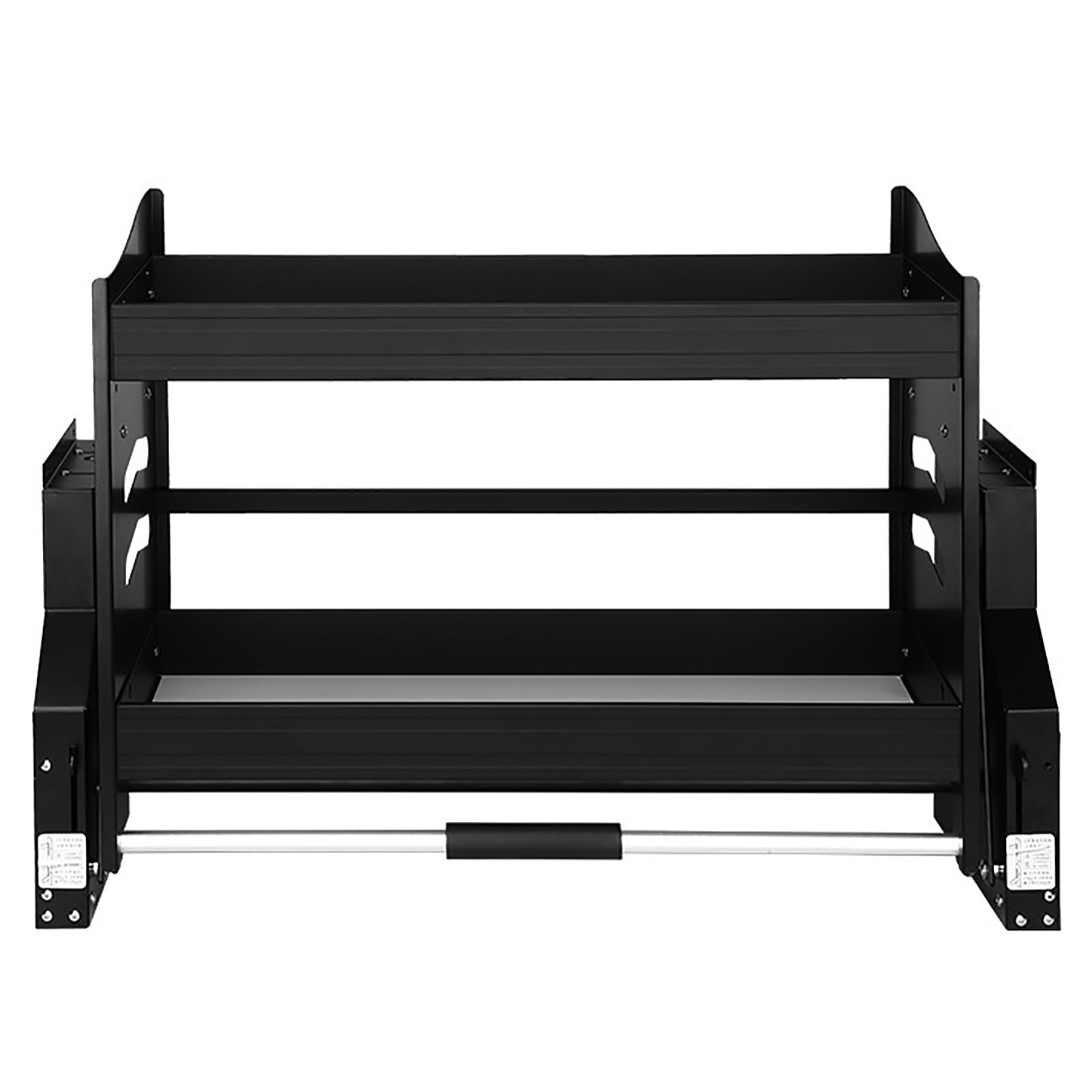 Organisateur de Cuisine, Organisateur d'armoire Rabattable, étagère Rabattable à 2 Niveaux, Armoire Haute avec poignée en Silicone, étagères à épices coulissantes pour armoires intérieures,
