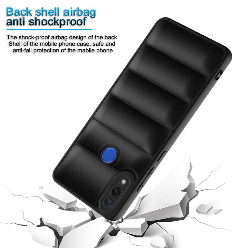 Image of Plus Puffer Case Camera Protection Soft Back Cover for Redmi Note 7 | Redmi Note 7 Pro | Redmi Note 7S - Black