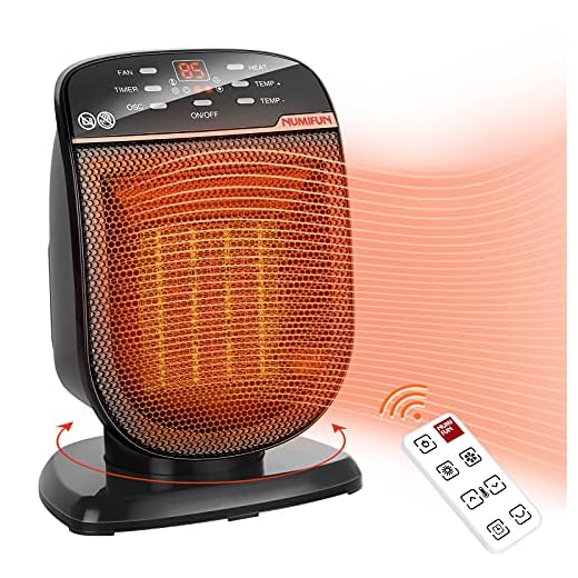 Space Heater Digital Electric Heater Oscillating Portable Heater with Remote Control Thermostat Temperature Timer Set Small Heater for Indoor Use Office Home Tip-Over and Overheat Protection
