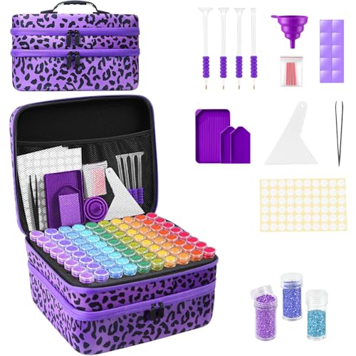 Image of ZORETCO Diamond Painting Storage Box, 240 Slots Bead Storage Containers with Tools Kit for Diamond Art Accessories Craft Jewelry Beads Organizer