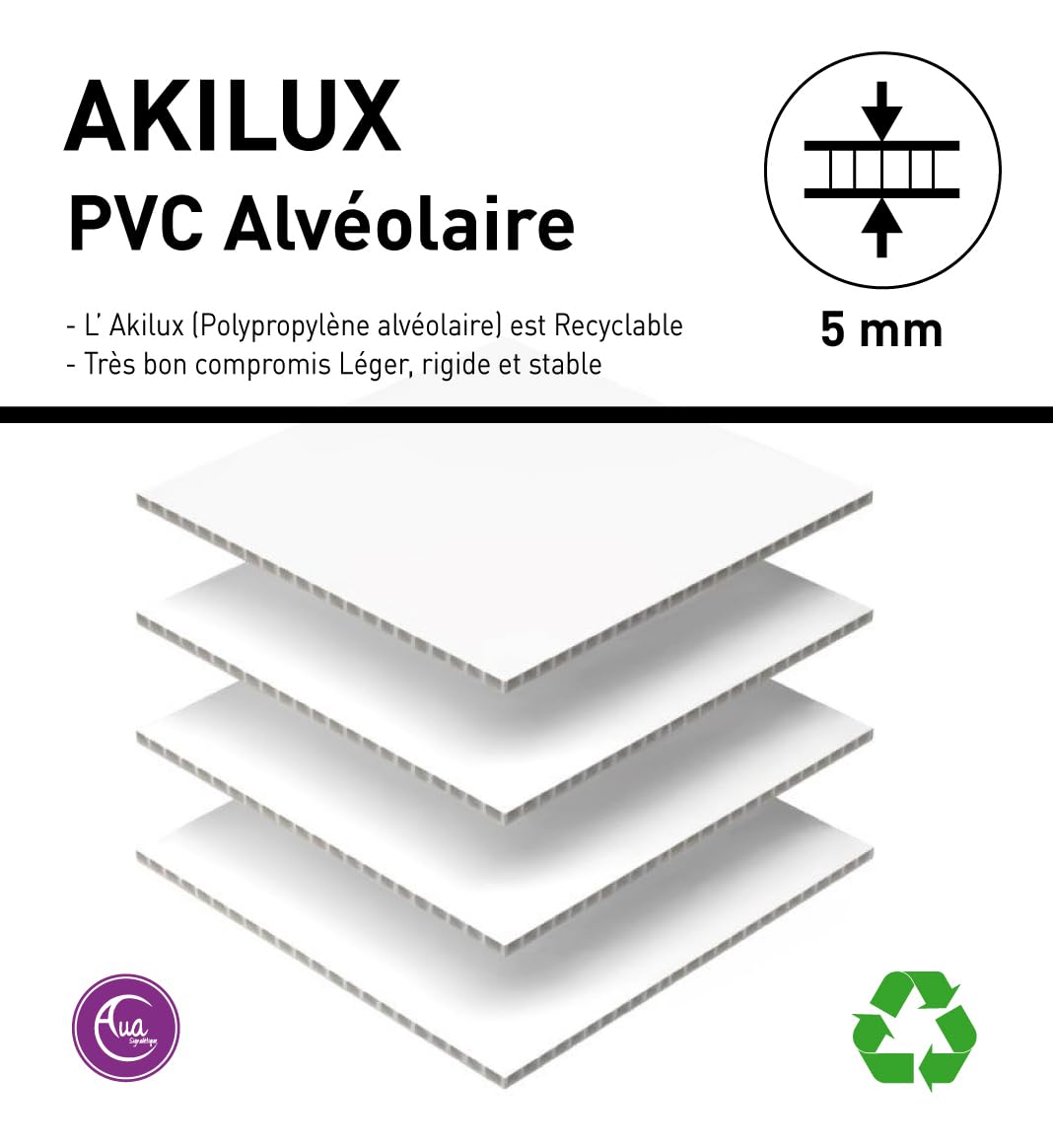 AUA SIGNALETIQUE - Panneau Déclaration Travaux Chantier– Akilux 5 mm – 80 x 120 cm – Avec Marqueur + Panneau “Chantier interdit au public” (Déclaration Préalable Travaux)
