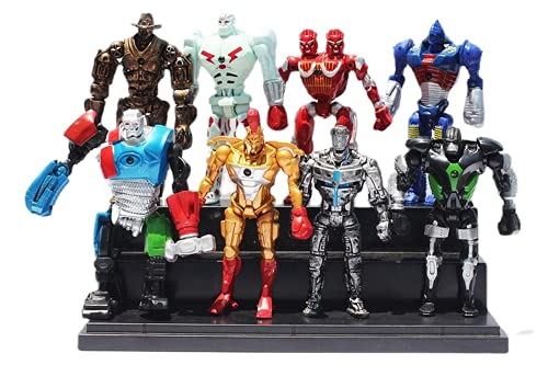 Gorsurpack 8pcs/Set Toys 5" Real Steel Toys Atom Ambush Zeus Metro Twin Cities Noisy Boy Action Toy Figures Collection Robots Toys, Ideal Gift