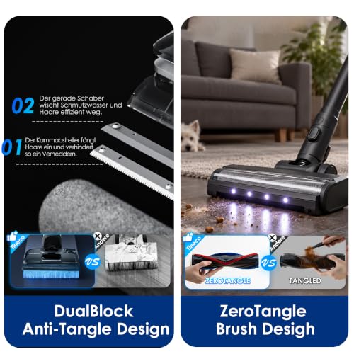 Tineco FLOOR ONE Switch S7 Stretch Nass Trockensauger & Akkusauger Set 5-in-1, FlashDry Selbstreinigung, DualBlock Anti-Tangle… – Ansicht 3