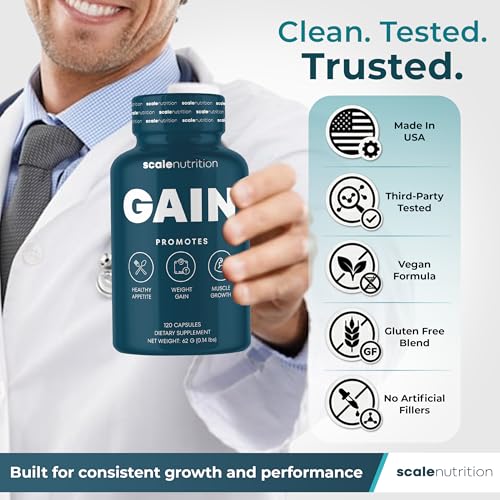 Gain Appetite Booster Capsules for Adults, Weight Gainer Support for Men and Women, Creatine Enhanced Weight Gain Pills with Ginger Extract, Blessed Thistle and Gentian Root - 120 Capsules - Image 5