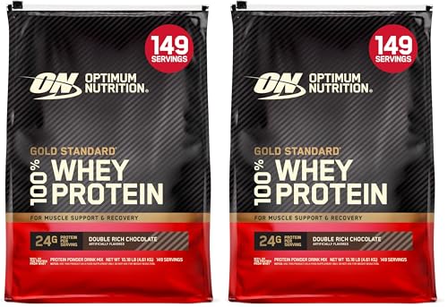 Image of Optimum Nutrition Gold Standard 100% Whey Protein Powder, Double Rich Chocolate 10 Pound (Packaging May Vary) (Pack of 2)