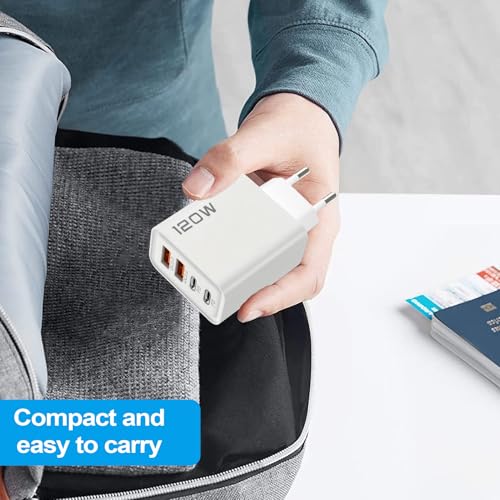 Wtyczka Zasilacza Ściennego do Ładowania | Adapter Ładowania 120W 5V2A z 4 Portami - Blok Adaptera Zasilania Sieciowego,Do Tabletów Aparatów Dom Podróże Wakacje Hotel Akademik