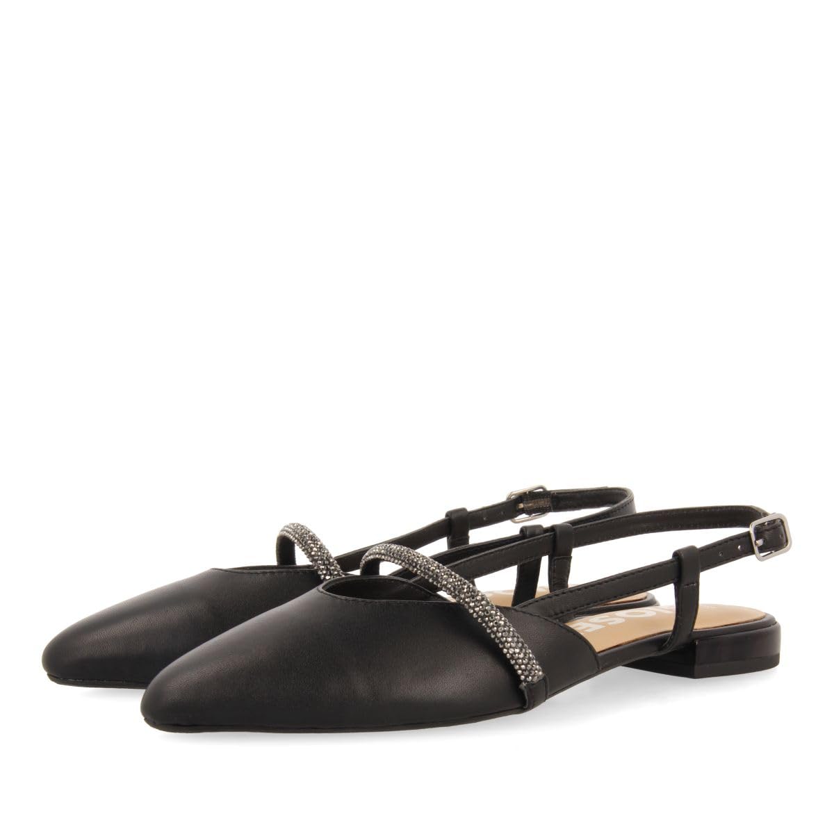 GIOSEPPO GODRANO, Women's Ballet Flat, Black, 41 EU, Black/White, 8.5 UK
