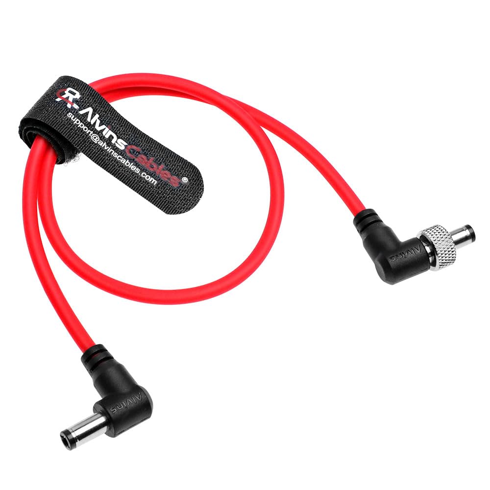 Alvin's Cables Cavo CC a CC con bloccaggio per Atomos Ninja V Shogun, cavo ultra morbido con bloccaggio CC ad angolo retto 5.5 2.1 per dispositivi video Monitor PIX-E7 PIX-E5 45 cm | 17,7 pollici