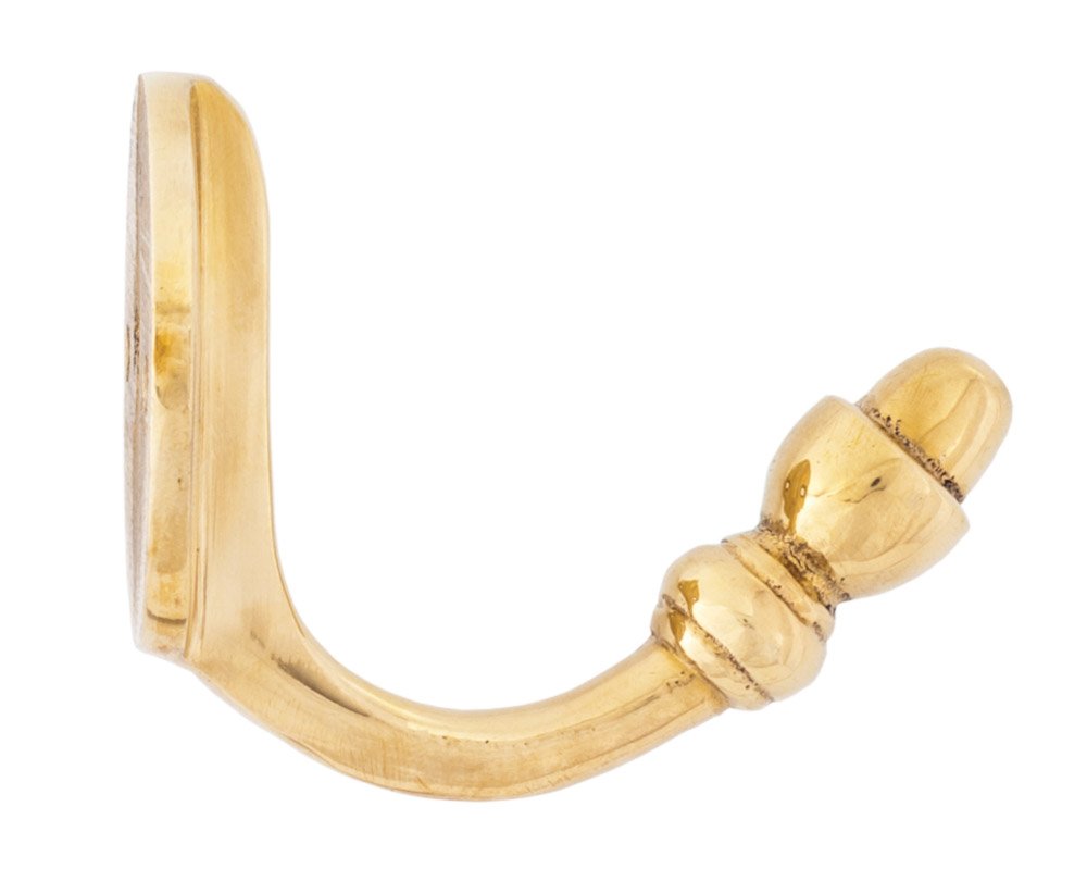 Single Acorn Hook - Brass Finish