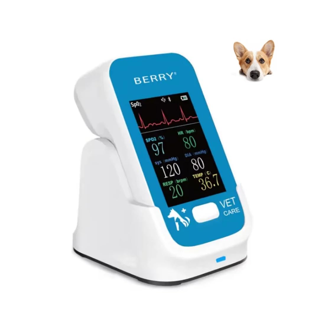 Monitor para perros o gatos, spo2, frecuencia de pulso, BP, monitoreo de temperatura, Berry nuevo modelo AM6200, monitor de paciente veterinario