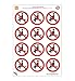 AUA SIGNALETIQUE - Planche de 12 Autocollants - Pictogramme Interdiction de s'asseoir - Ø 60 mm - Sticker à Coller sur Les chaises