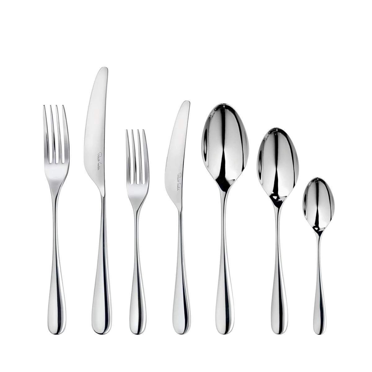 Robert Welch Stainless Steel Arden Bright, 56 Piece Cutlery Set For 8 People. Made From Dishwasher Safe.