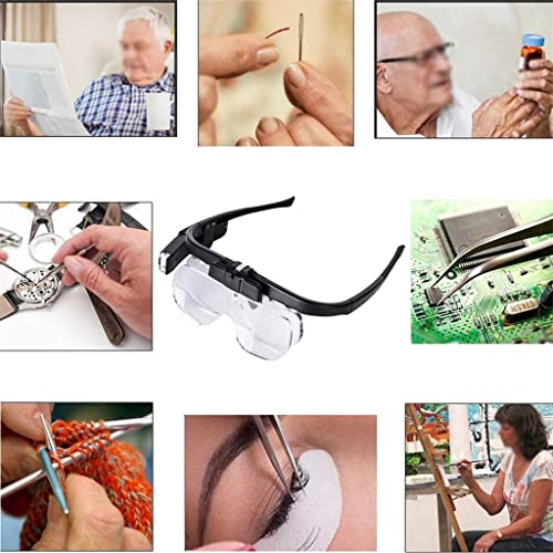 Lupa Binocular Recargable de Gran Aumento con Luz Luminosa Ajustable y 6 Lentes 6