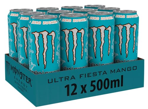 Monster Energy Ultra Fiesta - koffeinhaltiger Energy Drink mit leichtem Mango-Geschmack - ohne Zucker und ohne Kalorien - in praktischen Einweg Dosen (12 x 500 ml) 3