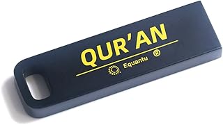 EQUANTU Quran USB Flash Drive - Portable 32GB Thumb Flash Drive, Quran in MP3 Format, 27 Famous Readers, Appliable for Cars, Laptops, Quran Speaker, and Other USB Compatible Devices (Black)