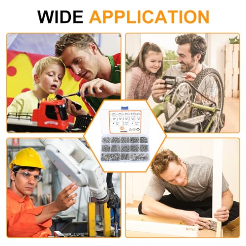 M2,5 Schrauben Set, 840 Sechskantschrauben mit Linsenkopfschraube, Zylinderschrauben Muttern und Unterlegscheiben Sortiment Kit, Gewindeschrauben Zylinderkopfschrauben, Edelstahl Schrauben Set