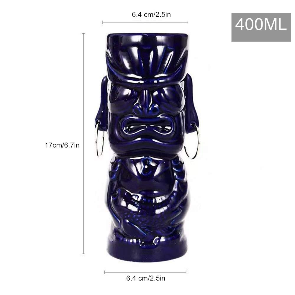 Set Di 2 Tazze Tiki In Ceramica Hawaiana Per Cocktail – 400 Ml, Bicchieri Esotici Per Feste A Tema - 2