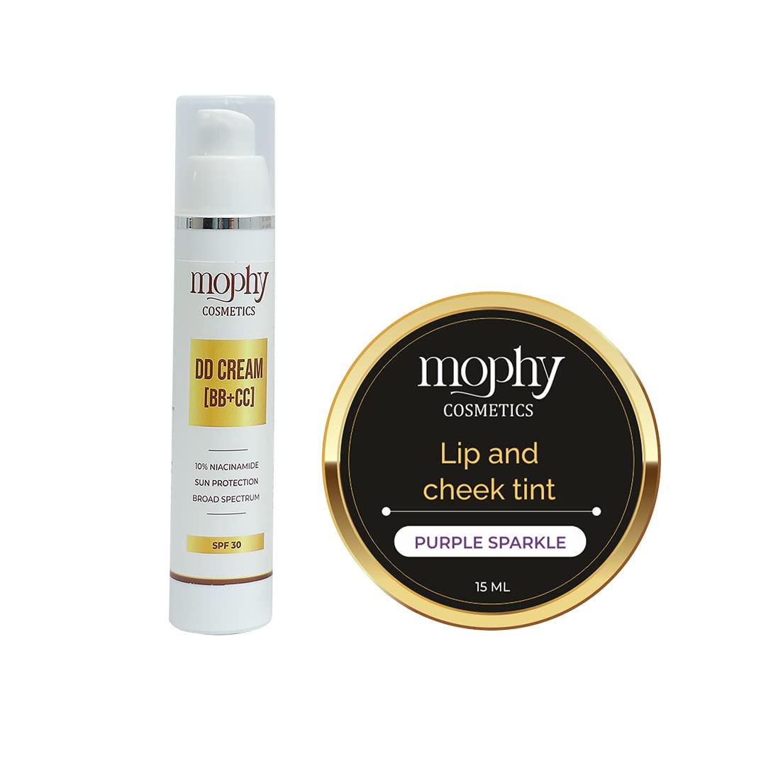 Mophy DD Cream (BB+CC) Sun Protection Broad Spectrum-SPF 30 & Lip Chick Tint (2 Items in the set) (DD Cream + Purple Lip & Chick Tint)-picture-39