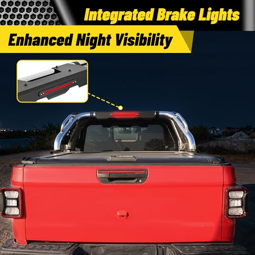 Image of MONOKING Roll Bar for Mid Size Pickup Truck with Brake Light, Stainless Steel Sport Bar for Tonneau Cover for 2007-2026 Gladiator JT Tacoma Frontier Canyon Colorado Ranger