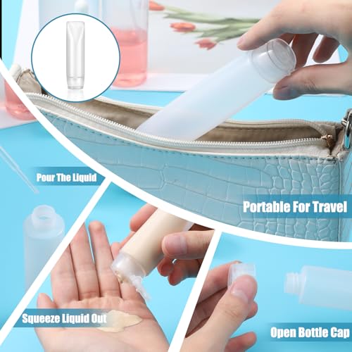 5 Stück Transparenter Reiseflaschen zum Befüllen Reisegröße Behälter Reisebehälter für Flüssigkeiten Reiseflaschen Set Travel Bottles Reise Kosmetik Behälter für Reisen DIY Balsam Kosmetik (50ml)