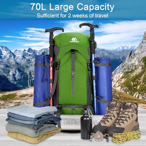 ShowyLive Sac à dos de, vert gazon, 70L, Légères – vue 6