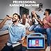 MJUNSOUNDIGI Karaoke Machine with 2 Wireless Microphones, Portable Bluetooth Speaker with Lyrics Display, Remote Control, Support TF Card/USB/AUX/Mic/WiFi/SD/PC/TV/HDMI for Party/Home/Gift