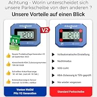 VENTON [Test SEHR GUT, Note 1.1] 2 Stück Elektronische Digitale Parkscheibe mit Zulassung, Automatische elektrische Parkuhr, Auto Zubehör Innenraum, Auto Gadgets, Autozubehör elektronisch – Ansicht 2